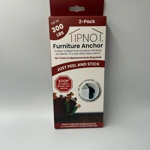 TipNot Furniture Anchor 2-Pack – Heavy Duty Safety Strap Up to 300 lbs